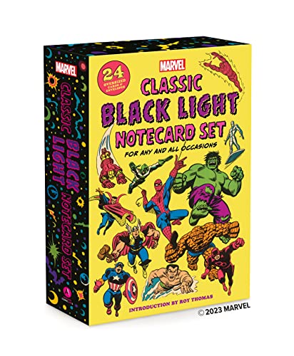 Marvel Classic Black Light Notecard Set: 24 Oversized Cards + Envelopes For Any And All Occasions
