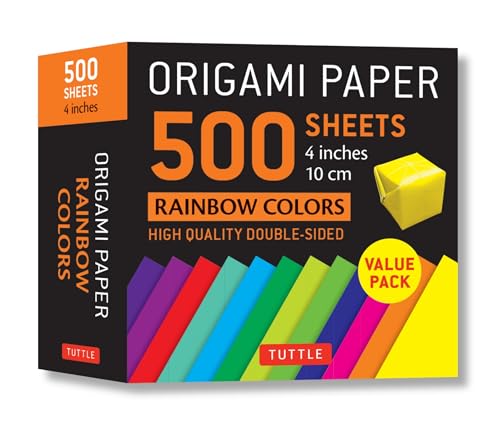 Origami Paper 500 Sheets Rainbow Colors 4" 10 Cm: High Quality Double-Sided Value Pack: Tuttle Origami Paper: Double-Sided Origami Sheets Printed With