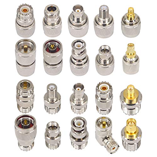 Boobrie Kit Connettore Pl259 So239 Kit Connettori Uhf Maschio E Uhf Femmina A Tipo Sma/Bnc/N/Uhf/F Connettore Coassiale Rf Kit Adattatori Coassiali So