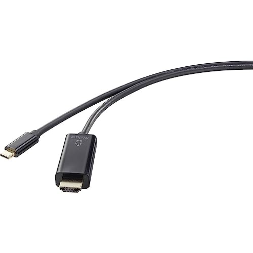 Renkforce Usb-C® / Hdmi Cavo Adattatore Spina Usb-C®, Spina Hdmi-A 3.00 M Nero Uhd 4K @ 60 Hz Rf-4531594 Cavo Usb-C®