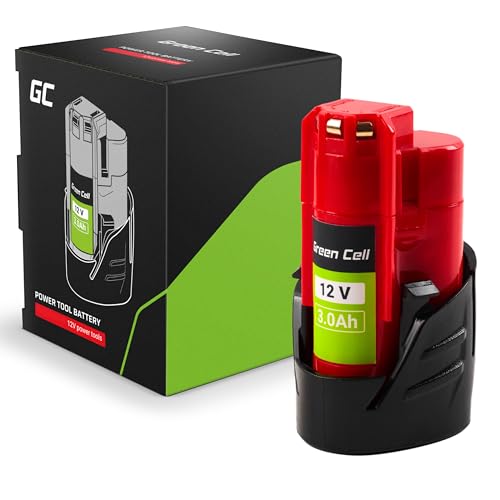 Green Cell (3Ah 12V Li-Ion) M12 B3 4932451388 Batteria Di Ricambio Agli Ioni Di Litio Comptabile Con Milwaukee M12 M12B 12 V 48-11-2411 48-11-2420 48-