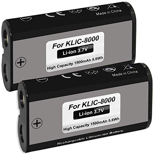2X Batterie Klic-8000 Per Kodak Easyshare Z612, Z712 Is, Z812 Is, Z1012 Is