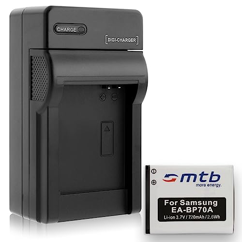 Batteria + Caricabatteria (Auto/Corrente) Per Samsung Ea-Bp70A, Es65 Es67 Es70 Pl..St.. Wb50F...Vedi Lista!