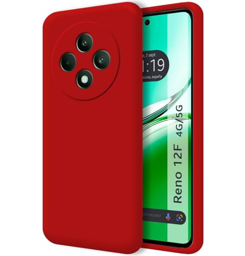 Custodia In Silicone Liquido Ultra Morbido Per Oppo Reno 12F 4G / 12F 5G Colore Rosso
