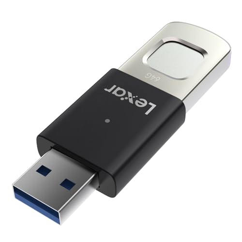 Lexar Jumpdrive Fingerprint F35 Pro Usb 3.0 Unità Flash 256 Gb, Fino A 400 Mb/S In Lettura/350 Mb/S In Scrittura, Chiavetta Usb, 10 Id Impronte Digita
