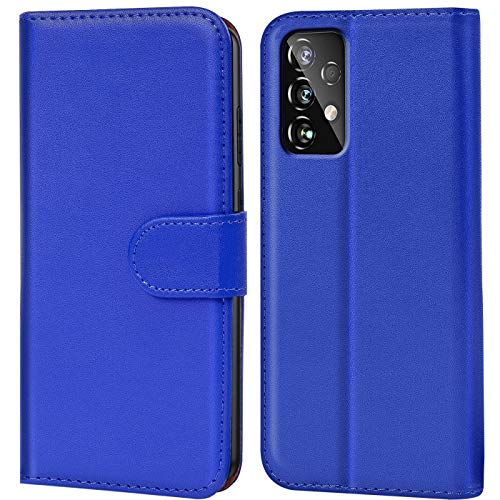 Verco Custodia Per Samsung A52, 4G/5G Case Per Samsung Galaxy A52 Cover Pu Pelle Portafoglio Protettiva, Blu