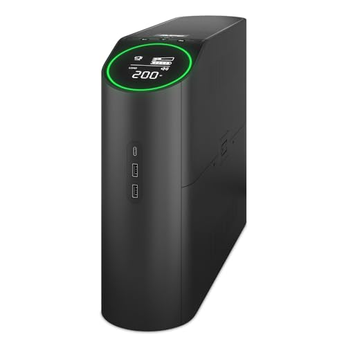 Apc Gaming Gruppo Di Continuità Back Ups Pro, 2200Va/1320W, Tower, 230V, 4 Prese Schuko E 2 Prese Iec C13, Luci Rgb, Onda Sinusoidale Pura, Midnight (
