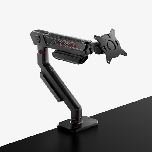 Asus Rog Ergo Monitor Arm Aas01, Supporto Per Scrivanie Regolabile A Braccio, Fino A 39” Pollici, Schermi Piatti Fino A 11,5 Kg E Schermi Curvi Fino A