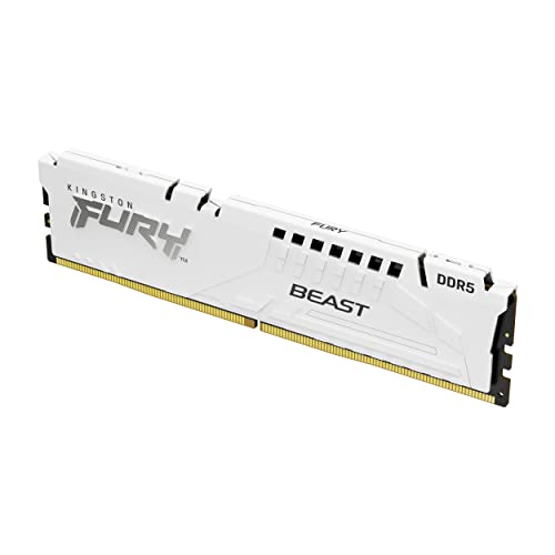 Kingston Fury Beast 16Gb 6000Mt/S Ddr5 Cl36 Dimm Bianco Memoria Gaming Per Computer Fissi Modulo Singolo - Kf560C36Bwe2-16