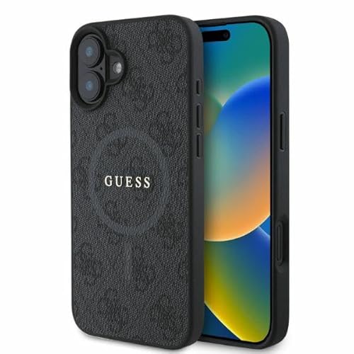 Cg Mobile Guess Guhmp16Sg4Gfrk - Custodia Rigida Per Iphone 16 6.1", Con Anello 4G, Con Logo Classico, Colore: Nero