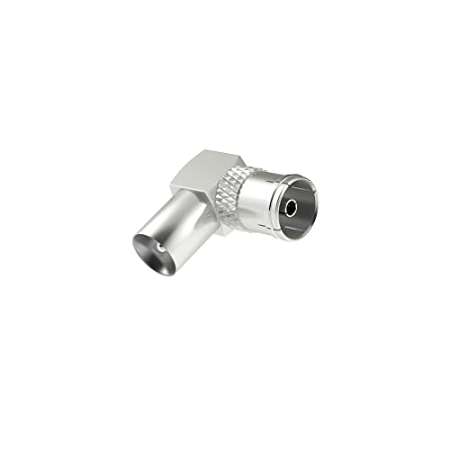Hama Adattatore Antenna, Spina Coassiale Maschio - Spina Coassiale Femmina, 90°
