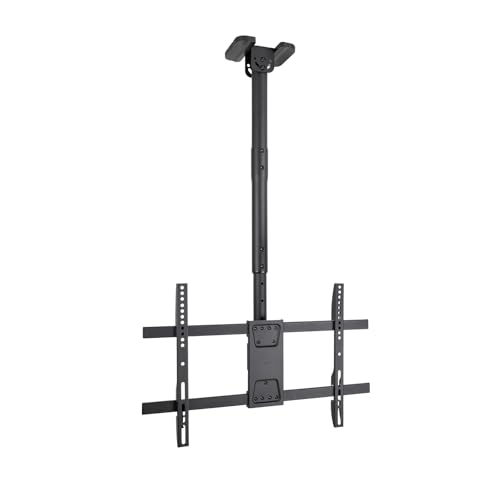Tooq Lpce1186Tsli-B - Supporto Da Soffitto Estensibile, Inclinabile E Girevole Per Schermi 43"-86", Fino A 60 Kg Di Peso, Vesa Fino A 600X400, Colore: