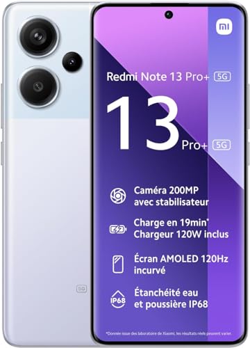 Xiaomi Redmi Note 13 Pro+ 5G Smartphone 8+256Gb, 6.67 Super Qpd, 120W Hypercharge, 2.8Ghz, White