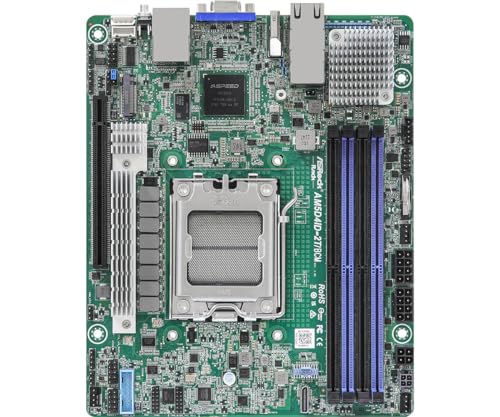 Asrock Rack Am5D4Id-2T/Bcm Deep Mini-Itx Server Scheda Madre Amd Ryzen 7000 Am5 (Lga 1718) Knoll3 X300 Dual 10G Lan