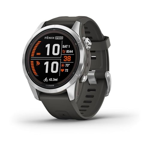 Garmin Fēnix 7S Pro Solar, Smartwatch, Ricarica Solare, 42Mm, Torcia Led, Touchscreen 1,2", +30 Sport, Gnss Multi-Band, Spo2, Mappe, Musica, Garmin Pa