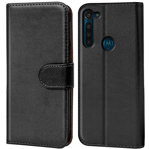 Verco Custodia Per Motorola Moto G8, Case Per Motorola G8 Cover Pu Pelle Portafoglio Protettiva, Nero