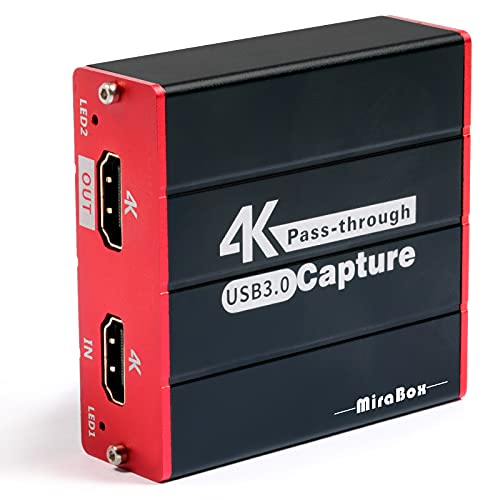 Mirabox Game Scheda Di Acquisizione Video Usb 1080P 60Fps Usb 3.0 Hdmi Capture Per Ps5,Ps4,Switch Wii U Dslr Xbox Su Obs,Xsplit,Twitch,Youtube Support