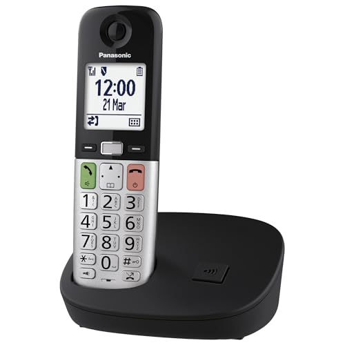 Panasonic Kx-Tgu410Exb - Telefono Digitale Senza Fili Con Segreteria Telefonica, Unità Base E 1 Combinato, Schermo Lcd, Chiamate Preferite, Lampada To