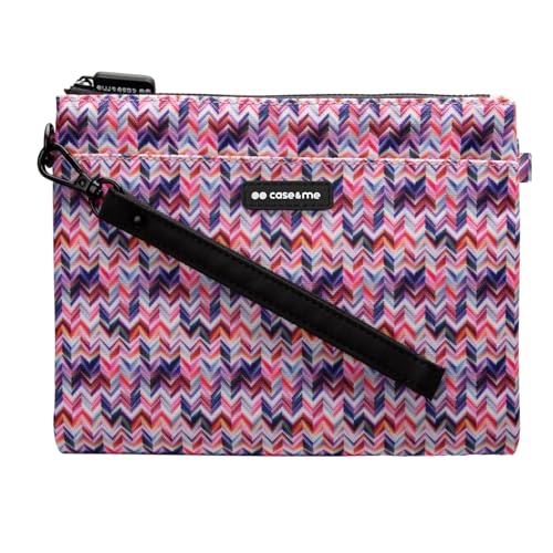 Case&Me Borsa Per Smartphone E Accessori, Borsetta Con Laccio, Borsa Porta Oggetti, Con Zip, Doppia Tasca, M Pattern