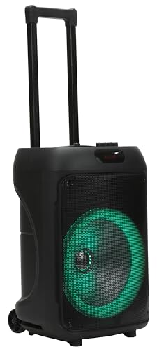Majestic Fire T10 – Trolley Wireless Audio 5.2, Luci Led, Ingressi Usb/Microsd/Aux/Mic/Chitarra, Microfono, Telecomando, Batteria Ricaricabile, Funzio