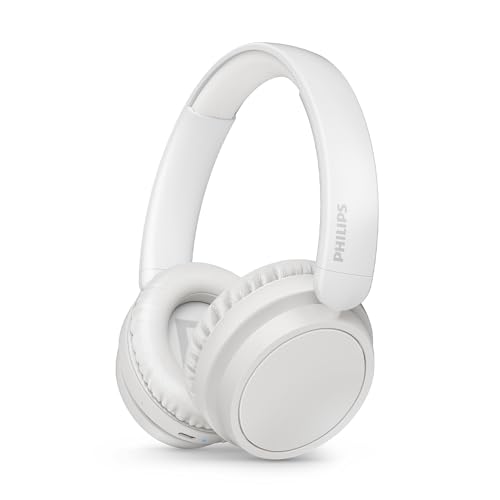 Philips Tah5209Wt Cuffie On-Ear Wireless Bluetooth Leggere Con Isolamento Acustico Passivo - 65 Ore Di Riproduzione, Suono Naturale, Chiamate Chiare,
