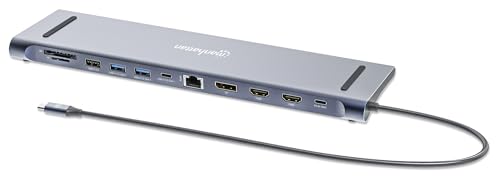 Manhattan Docking Station 12 In 1 4K, 1 Hdmi, 2 Dp, 3 Usb-A