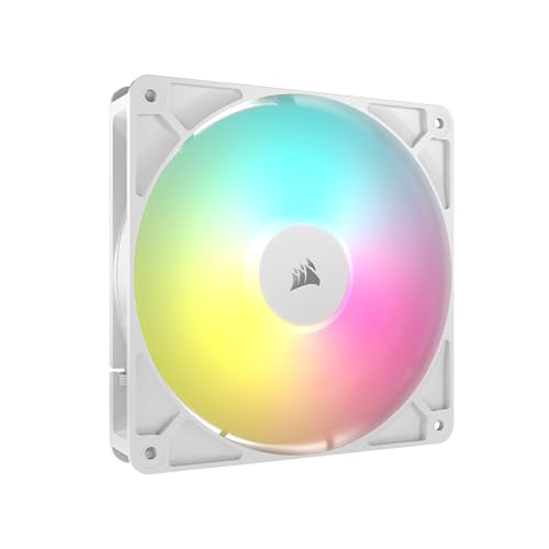 Corsair Rs140 Argb 140 Mm Pwm Ventola – Connessione A Margherita – Basso Rumore – Cuscinetto A Cupola Magnetica – Confezione Singola – Bianco