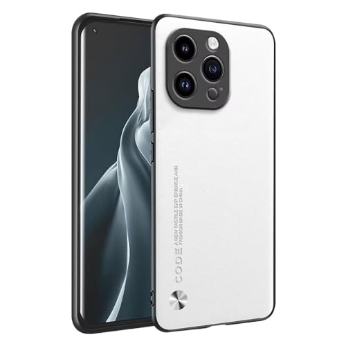 Honlen Custodia Per Smartphone, Compatible With Iphone 15 Pro (6.1" Inches) Cover Per Telefono Aziendale Con Retro In Pelle, Bianco