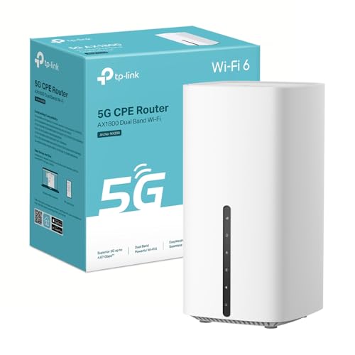 Tp-Link Archer Nx200 Router 5G Wi-Fi 6 Ax1800 Mbps Con Sim, Dual Band, Plug & Play, Porta Gigabit Wan/Lan, 4K-Qam, Beamforming, 8 × 5G/Lte, 2 × Wi-Fi
