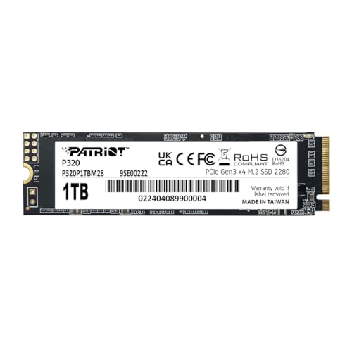 Patriot P320 1Tb Ssd Interno - Nvme Pcie Gen 3X4 - M.2 2280 - Unità A Stato Solido - P320P1Tbm28
