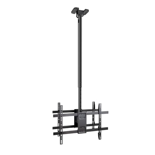 Tooq Lpce2286Tsli-Xl-B - Supporto Da Soffitto Estensibile, Inclinabile E Girevole Per 2 Schermi 43"-86", Fino A 50 Kg Di Peso Per Schermo, Vesa Fino A