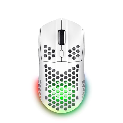 Trust Gaming Gxt 929W Helox Mouse Gaming Wireless Superleggero 75G, 80H Di Durata Batteria, 2.4Ghz Ricevitore Usb, Regolazione Dpi (800-4800), Illumin