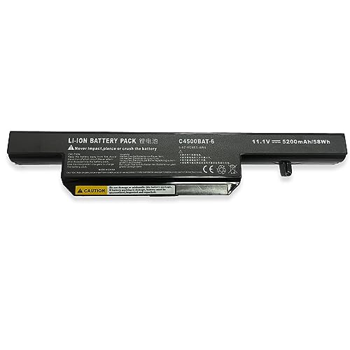 C4500Bat-6 6-87-W24Es-4W4 Batteria Compatibile Con Clevo A500 A700 C4500 C5505C B4100M B7110 E500 E510 W150Er Np2240 W270 W271 Series. 45 Eu 1 V, 5200