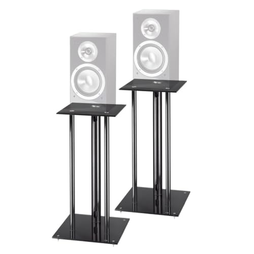 Hama Set Di 2 Supporti Per Altoparlanti, Per Scatole Pesanti, Con Passacavi, Ammortizzatori Di Vibrazione, Supporto Universale, Altezza 64 Cm, Max. 30