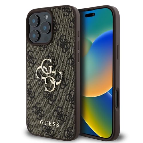 Guess Custodia Compatibile Con Iphone 16 Pro Max Back-Cover Hul – 4G Pu Big Logo – Marrone (Iphone 16 Pro Max)