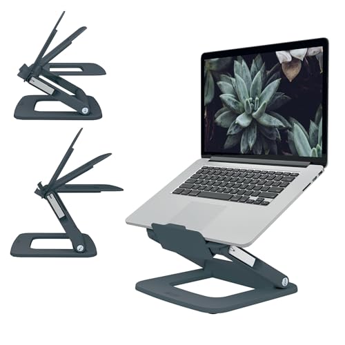 Leitz Supporto Per Laptop Multi-Angolo Regolabile In Altezza E In Angolazione In 6 Posizioni, Realizzato Per L'80% Con Plastica Riciclata E Riciclabil