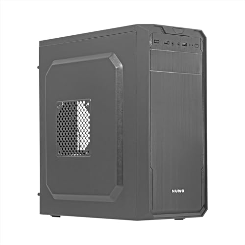 Nuwo Jester J901 Case Atx Mid Tower Con Alimentatore 400W Per Pc Desktop Office Mini Tower Matx 0.40Mm Spcc, Ventola Da 80Mm Preinstallata, Usb 2.0, N