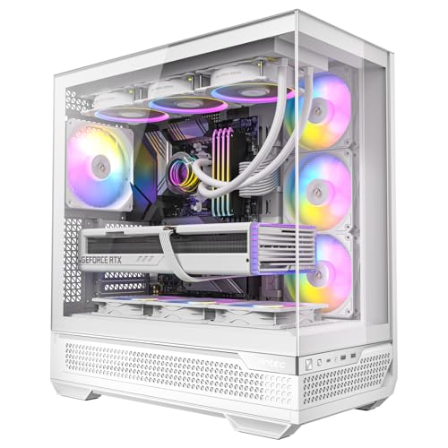 Antec C7 Argb White, Supporto Gpu Rtx 40, 4 Ventole Argb Pwm Da 120 Mm Incluse, Raffreddamento Verticale, Tipo C 10 Gbps, Pannelli Frontali E Laterali