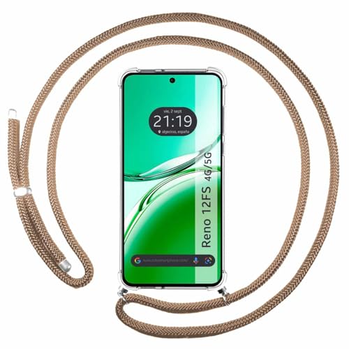 Custodia A Sospensione Trasparente Per Oppo Reno 12Fs 4G / 12Fs 5G Con Cordon Camel