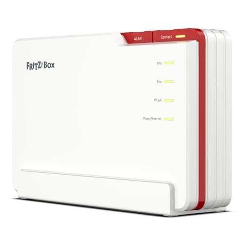 Avm Fritz!Box 5690 Pro (Wi-Fi 7 Premium Router Con Triband (2,4 Ghz, 5 Ghz, 6 Ghz) Fino A 18,5 Gbit/S, Per Fibra Ottica E Porte Dsl, Rete Wi-Fi, Base