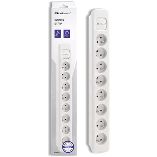 Qoltec 50280 Power Strip 8 Sockets 1.8M White
