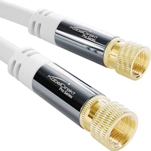 Kabeldirekt – Cavo Satellitare / Sat / Tv – 15 M – Cavo Televisivo Con Connettore F Resistente Ai Colpi E Schermatura Multipla (Cavo Coassiale Ricevit