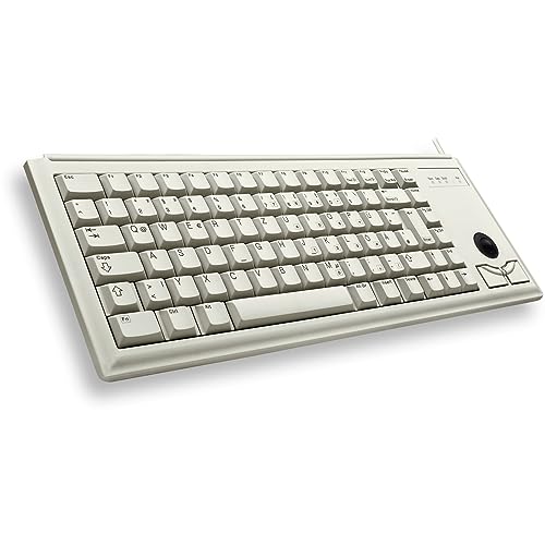 Cherry Compact Keyboard G84-4400, Layout Internazionale, Tastiera Qwerty, Tastiera Cablata, Tastiera Meccanica, Meccanica Ml, Trackball Ottico Integra