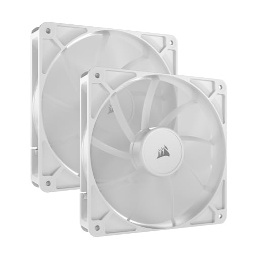 Corsair Rs140 140 Mm Pwm Ventole – Connessione A Margherita – Basso Rumore – Cuscinetto A Cupola Magnetica – Confezione Doppia – Bianco