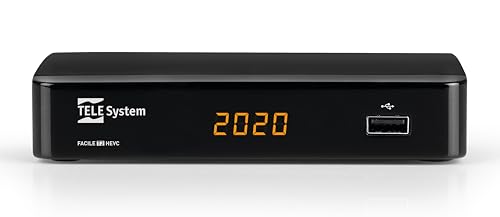 Tele System Decoder Digitale Terrestre Facile - Tuner Dvb-T2 Hevc A 10 Bit, Lettore Multimediale Usb, Facile Collegamento Hdmi E Scart - Autoscan E Lc