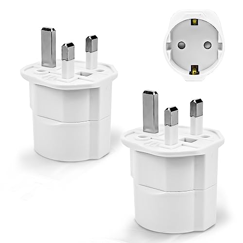 Towkom Adattatore Presa Inglese,2 Pezzi Adattatore Presa Inglese A Spina Italiana,Adattatore Spina Inglese 3250W Con Fusibile Da 13A,Adattatore Uk Per