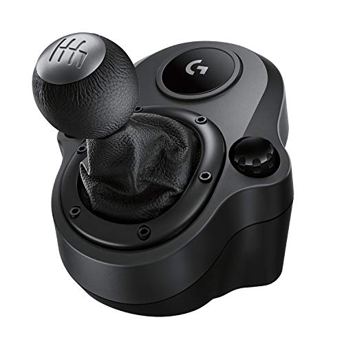 Logitech G Driving Force Leva Di Cambio, 6 Marce Di Velocità Con Manopola Ad H, Pomello Del Cambio In Vera Pelle, Sistema Montaggio Integrato, Compat