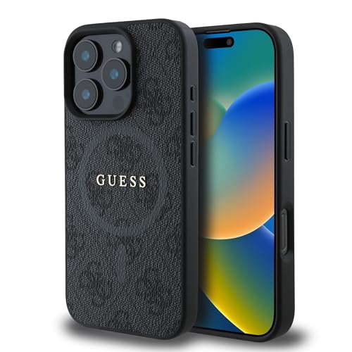 Cg Mobile Guess Magsafe Pu 4G Custodia Rigida Con Logo Classico Per Iphone 16 Pro - Nero