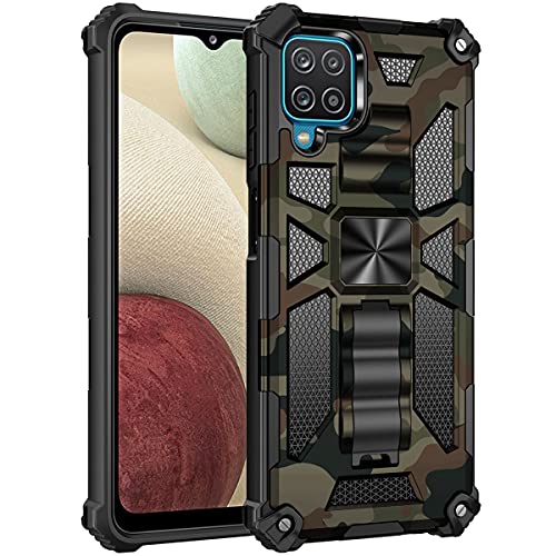 Ysnzaq Custodia Per Samsung Galaxy A12 5G, [Military Grade] Camouflage Design Antiurto Anti Graffio Rugged Bumper Cover Con Kickstand Custodia Per Sam