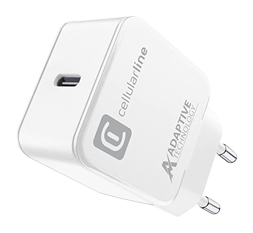Cellularline | Usb-C Charger 15W | Usb Type-C Travel Charger 15W 240V - Protezione Da Sovraccarico - Bianco